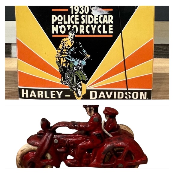 Harley Davidson 1930s Police Sidecar Motorcycle  cast iron - Picture 1 of 12